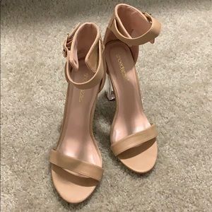 Cute clear block heel sandals - Akita